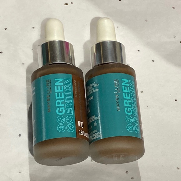 2 x Maybelline New York Green Edition Superdrop Tinted Oil Foundation Shade 100 - Picture 1 of 4